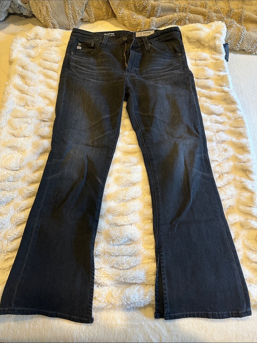 AG Adriano Goldschmied Black Wide Leg Jeans